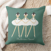 キュートなバレリーナ3つ、白いドレス クッション (ブランケット)