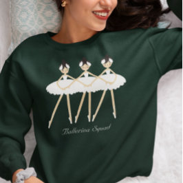 キュートなバレリーナ3つ、白いドレス スウェットシャツ