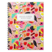 キュートなバレンタインあなたはとても甘いピンクのキャンディ&ハート ノートブック (正面)