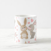 キュートなバレンタインのエナメルブニー コーヒーマグカップ (中央)