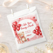 キュートなバレンタインデーと赤いハート教室 フェイバーバッグ (クリップ留めされた状態)