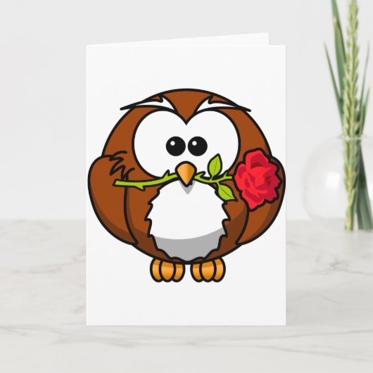キュートなバレンタインフクロウ シーズンカード (正面)