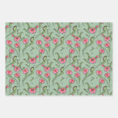 キュートなバレンタイン肉食ビーナスフライトラップ植物 ラッピングペーパーシート (正面3)