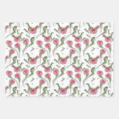 キュートなバレンタイン肉食ビーナスフライトラップ植物 ラッピングペーパーシート (正面)