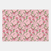 キュートなバレンタイン肉食ビーナスフライトラップ植物 ラッピングペーパーシート (正面3)