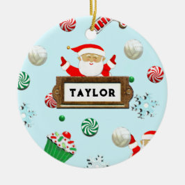 キュートなバレーボールのクリスマスコレクション セラミックオーナメント