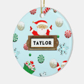 キュートなバレーボールのクリスマスコレクション セラミックオーナメント (左)