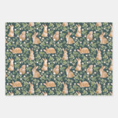 キュートなバンニ、クローブの花と葉 ラッピングペーパーシート (正面)