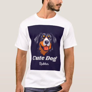 キュートなバーニーズ・マウンテン・ドッグのイラスト - "Cute Dog" Tシャツ