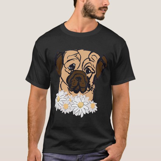 キュートなパグの顔 Tシャツ (正面)