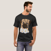 キュートなパグの顔 Tシャツ (正面フル)