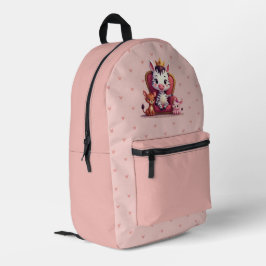 キュートなパステルピンクハート プリントバックパック