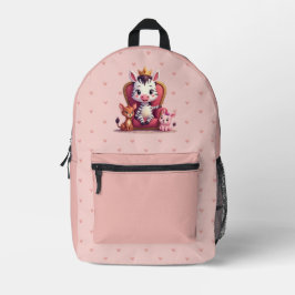 キュートなパステルピンクハート プリントバックパック