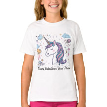 キュートなパステルユニコーンの魔法の動物Tシャツ（子供用）