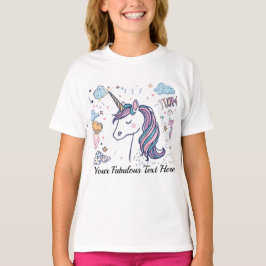 キュートなパステルユニコーンの魔法の動物Tシャツ（子供用） Tシャツ