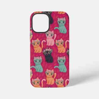 キュートなパステル子猫のデザイン iPhone 12 MINIケース
