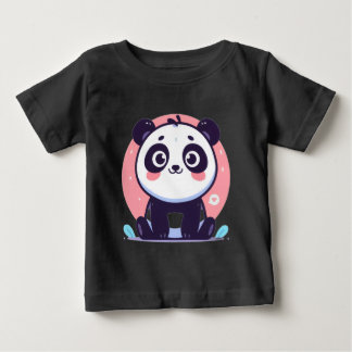 キュートなパンダのイラスト ベビーTシャツ - スイートドリーム