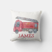 キュートなパーソナライズされたクリスマス消防車 クッション (正面)