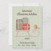 キュートなパーソナライズされた北欧クリスマススレッド シーズンカード (正面)