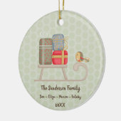 キュートなパーソナライズされた北欧クリスマススレッド セラミックオーナメント (左)