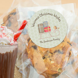 キュートなパーソナライズされた北欧クリスマススレッド ラウンドシール