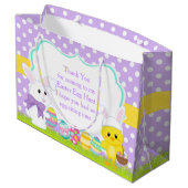 キュートなパープルイースターバニーとシックなイースターエッグ狩り ラージペーパーバッグ (裏面アングル)