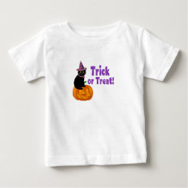 キュートなパープルグリッタートリックオアトリートベビー ベビーTシャツ