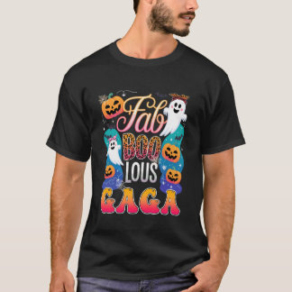 キュートなヒョウ柄のファブ・ブー・ラ・ガガ ハロウィーン コス Tシャツ