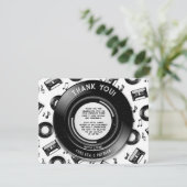 キュートなビニールレコードとカセットテープレトロ音楽 サンキューカード (スタンド正面)