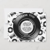 キュートなビニールレコードとカセットテープレトロ音楽 サンキューカード (正面)