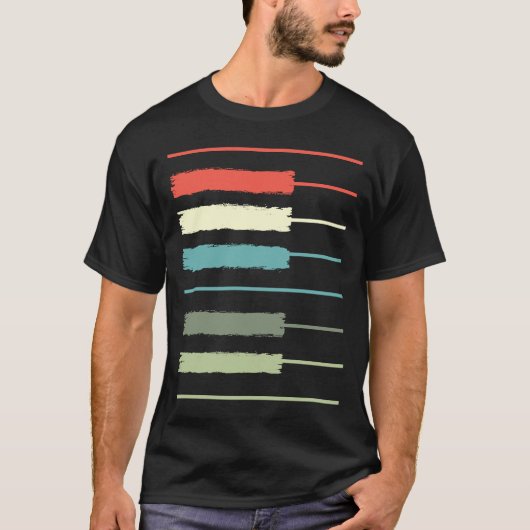 キュートなピアノ音楽ピアノタイ鍵盤プレーヤー音楽 Tシャツ (正面)