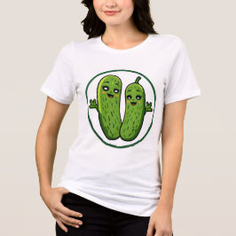 キュートなピクルスカップル 可愛いピクルスTシャツ フォ トライブレンドTシャツ