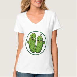 キュートなピクルスカップル 可愛いピクルスTシャツ Tシャツ