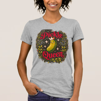 キュートなピクルス好きのためのファニーピクルス女王Tシャツ - ピクルスレディースTシャツ Tシャツ
