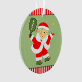 キュートなピックルボール クリスマスの記念品 オーナメント (正面)