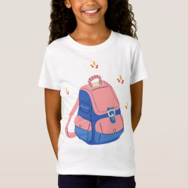 キュートなピンクとブルーのスクールバックパック" Tシャツ