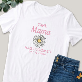 キュートなピンクとホワイトのガールママ設立日 トライブレンドＴシャツ