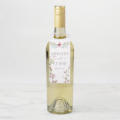 キュートなピンクのアネモンの花とユーカリ ボトルネックタグ (ボトル)