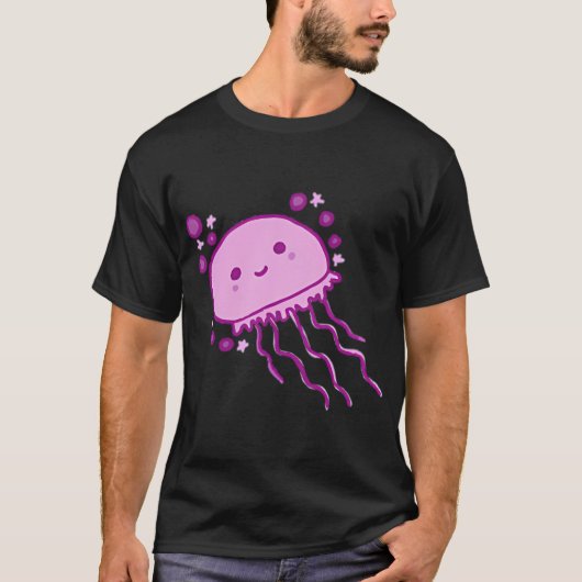 キュートなピンクのクラゲ Tシャツ (正面)