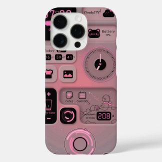 キュートなピンクのスマホステッカー iPhone 16 PROケース