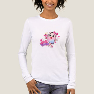 キュートなピンクのスマホ 3D ポジティブ・バイブズ デザイン トライブレンドTシャツ