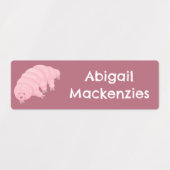 キュートなピンクのタルディグレードの水パーソナライズされた熊 ラベル (デザイン2)