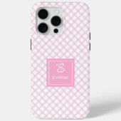 キュートなピンクのチェック柄iPhoneケース - トレンディなクリアデザイン Case-Mate iPhoneケース (裏面)