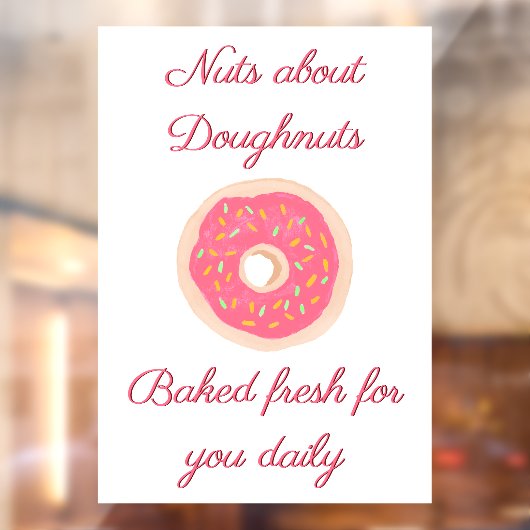 キュートなピンクのドーナツ散水付きドーナツショップ ウィンドウサイン (シート2)