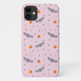 キュートなピンクのハロウィンバット柄フォンケース iPhone 11 ケース