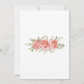 キュートなピンクのバラが最初の聖体拝領スペインの 招待状 (裏面)