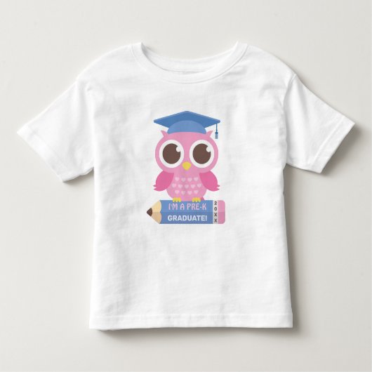 キュートなピンクのフクロウK前卒業 トドラーTシャツ (正面)