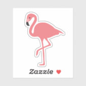 キュートなピンクのフラミンゴの熱帯鳥の遊び心デザイン シール (シート)