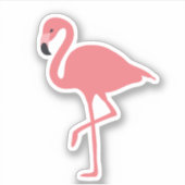 キュートなピンクのフラミンゴの熱帯鳥の遊び心デザイン シール (正面)