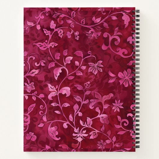 キュートなピンクのフローラ名前をカスタムするTo Doリストの仕訳帳 ノートブック (裏面)